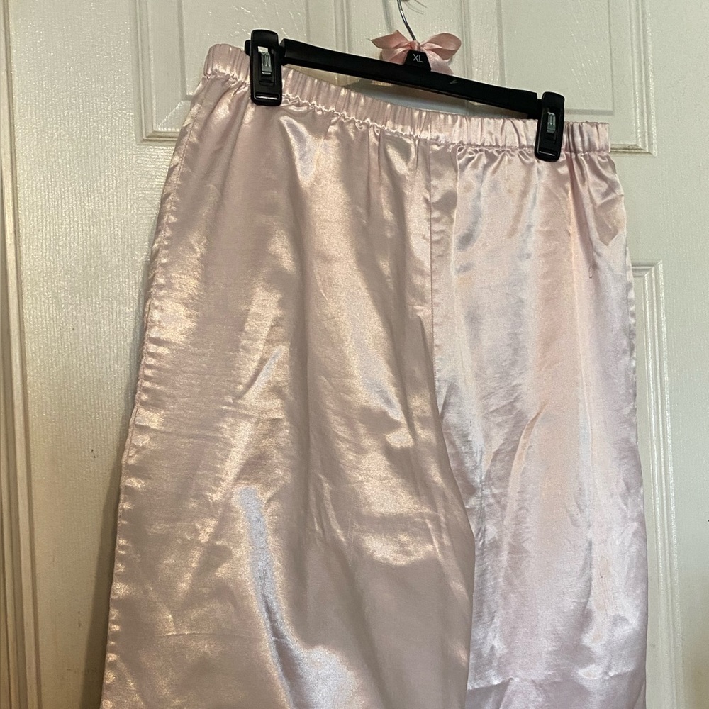 Pink Satin Lingerie Pajama pants pretty Medium